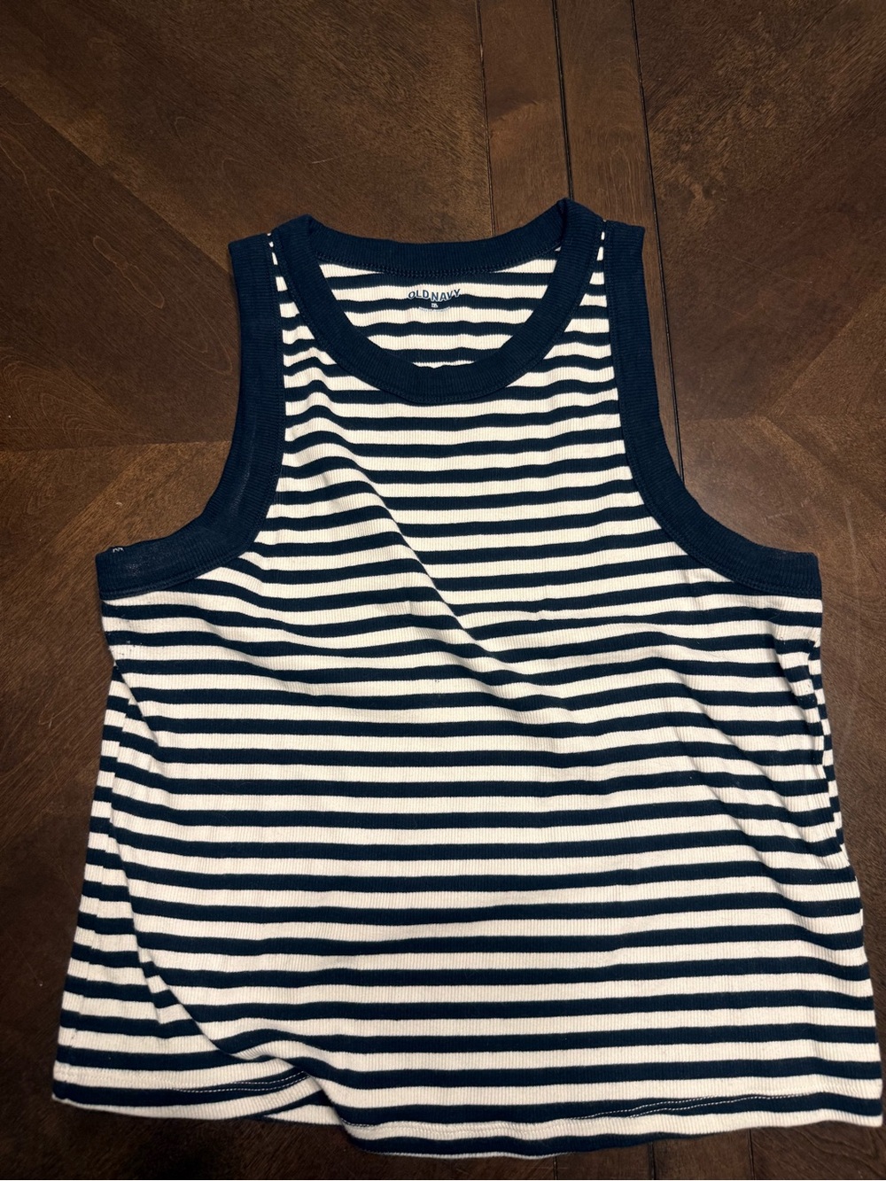 Old Navy Navy & White Striped Tank Top for women